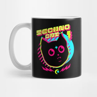 TECHNO - TECHNO CAT (lime/pink/blue) Mug